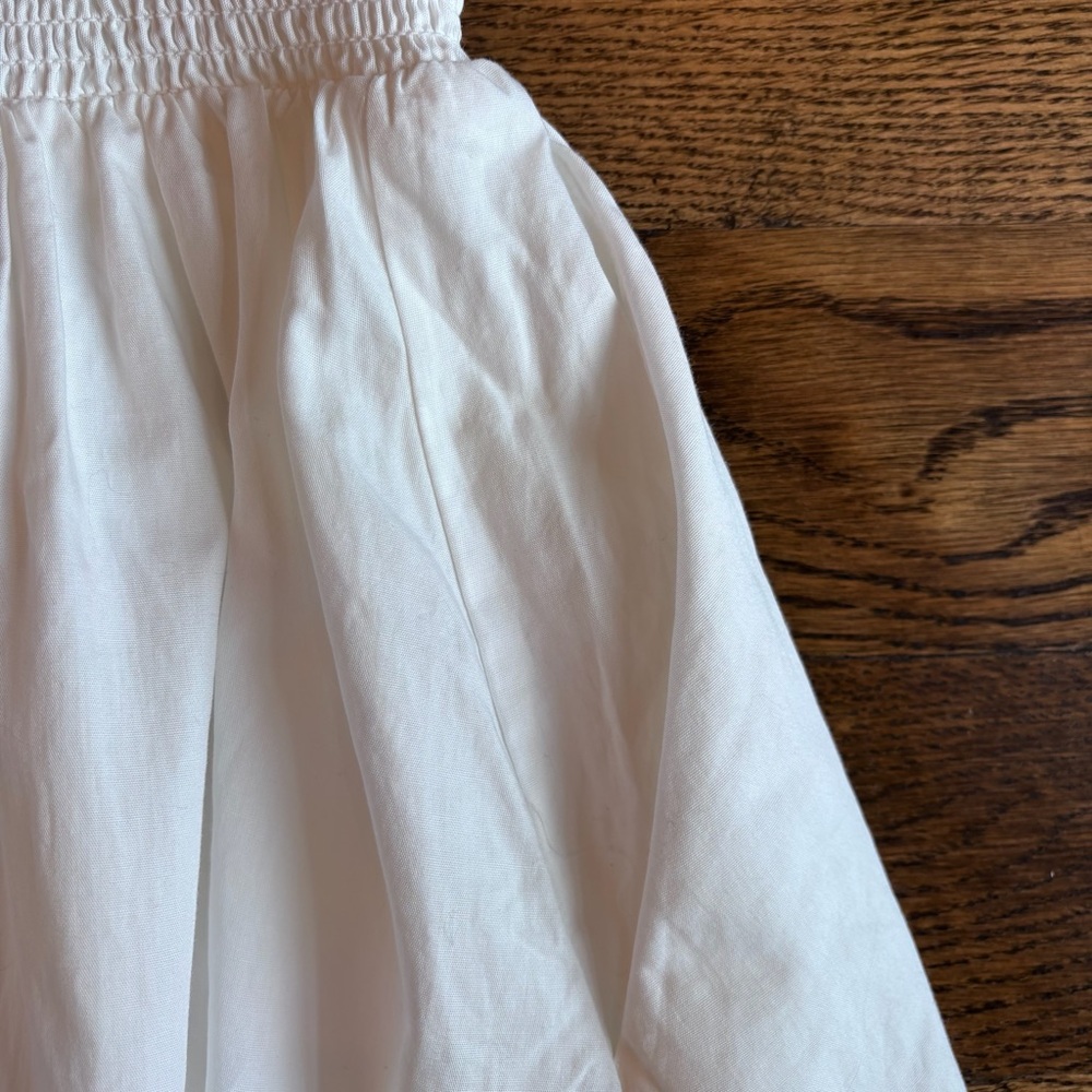 Anthropologie White Cotton Midi Dress NWT Smocked Waist Size Small Pockets Lined - Picture 9 of 11